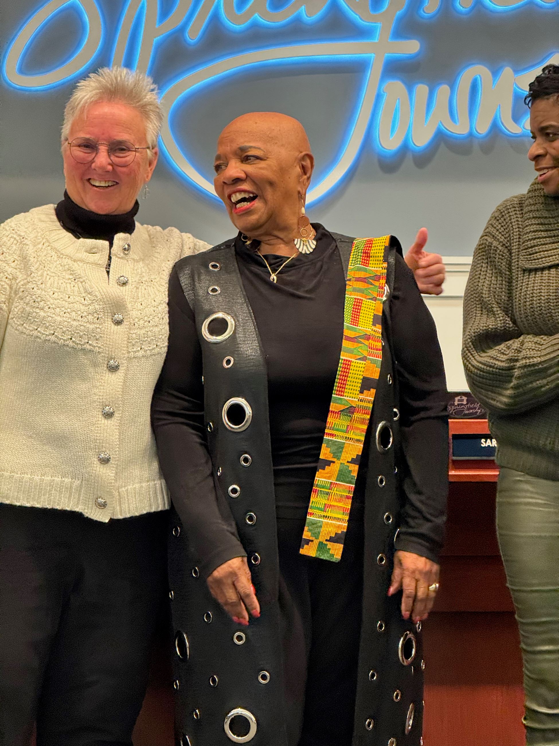 Sara Braun Hugs Gwen McFarlin